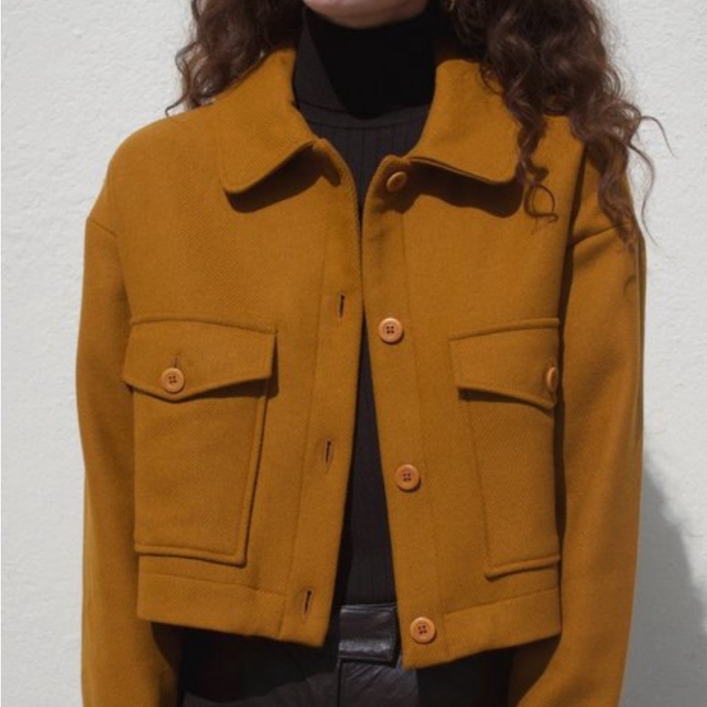 Rita Row Wool Cropped Jacket Size S in Ochre